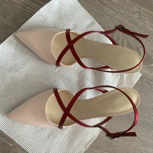 NIB Charles & Keith Satin Criss-Cross Strap Pumps